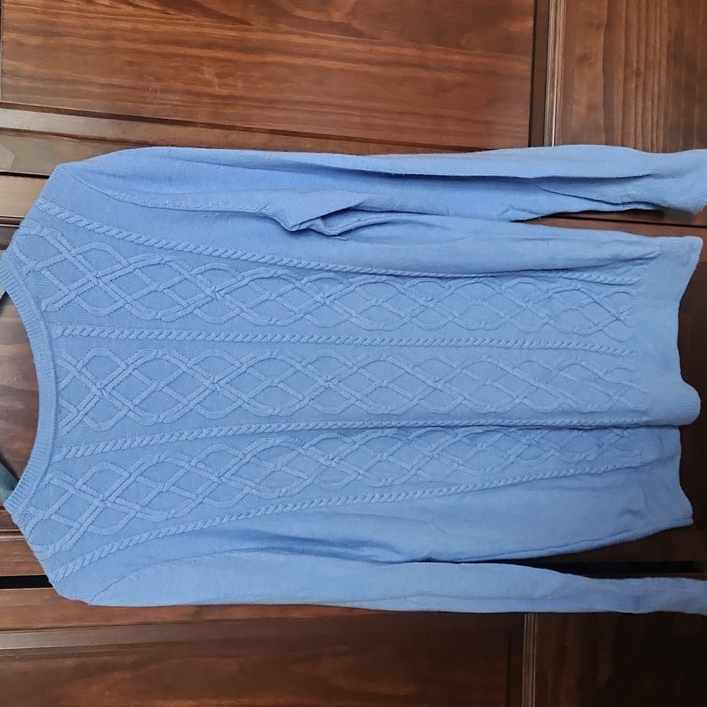 Talbots Wool Blue Knit Sweater - Picture 3 of 4
